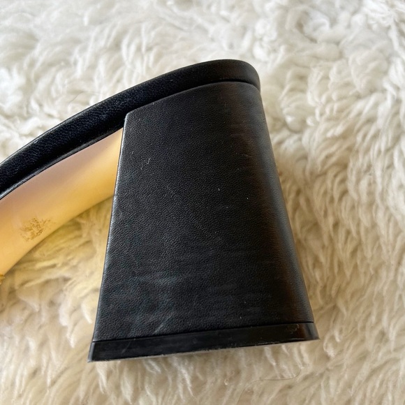 Gucci Baby Horsebit Slide Sandals Mules Black and Gold Block Heel Size EU 39 - Picture 12 of 14